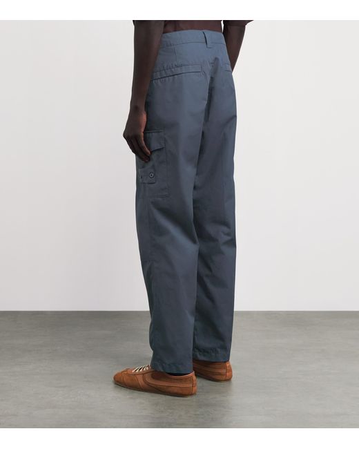 Stone Island Blue Cotton-Canvas All-Weather Ghost Trousers for men
