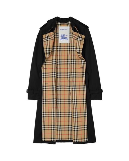 Burberry Black Gabardine Lakefield Long Trench Coat