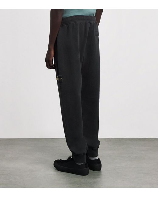 Stone Island Black Cotton Compass Sweatpants for men