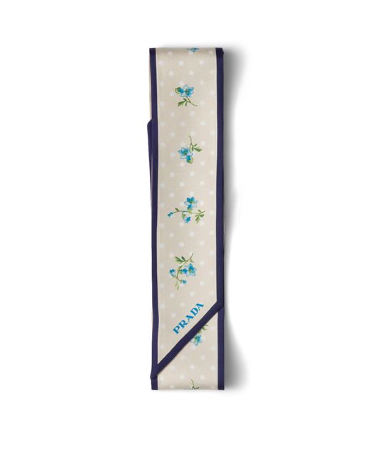 Prada Natural Silk Skinny Scarf