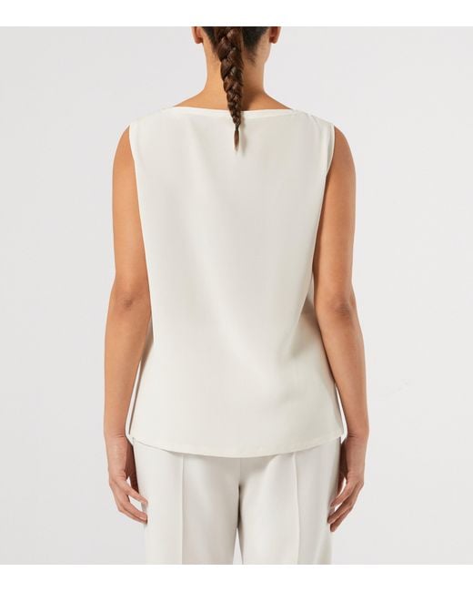 Marina Rinaldi White Silk Top