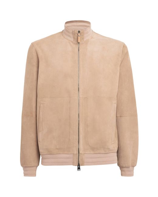 Canali Natural Lambskin Bomber Jacket for men