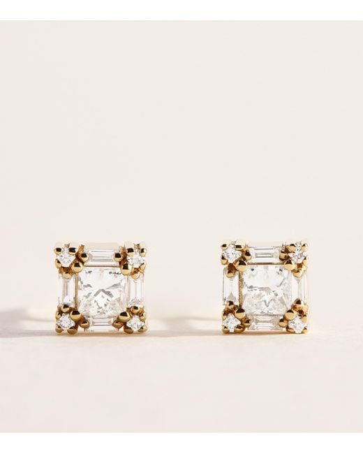 Suzanne Kalan Natural Mini And Diamond Princess Stud Earrings