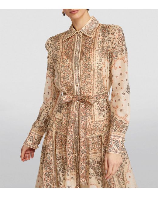 Zimmermann Natural Linen-silk Matchmaker Shirt Dress