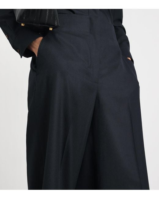 Lafayette 148 New York Black Linen Thames Wide-Leg Trousers