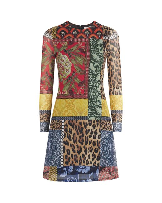 Alice + Olivia Multicolor Mesh Patchwork Delora Mini Dress