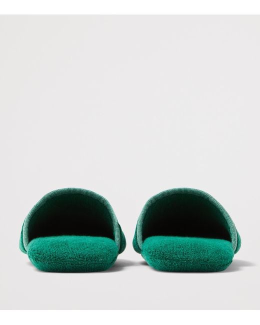 Versace Green Terry Cotton Medusa Slippers
