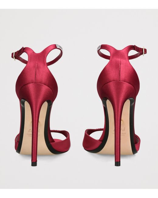 ALEVI Red Satin Ninel Xtal Heeled Sandals 110