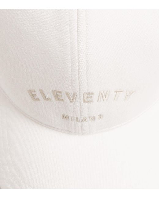 Eleventy White Cotton Logo Baseball Cap for men