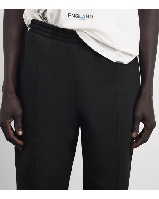 Represent Black Cotton Initial Sweatpants for men