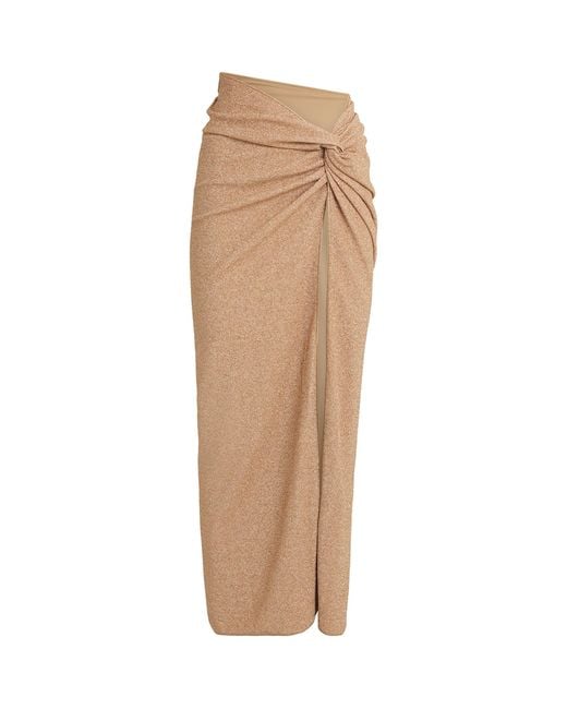 Devon Windsor Natural Glitter Knot Maxi Skirt