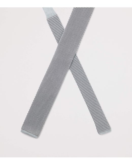 Boss White Silk Knitted Tie for men