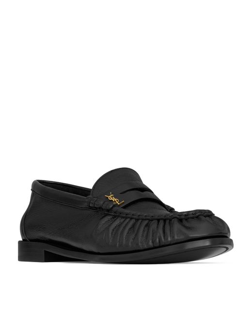 Saint Laurent Black Le Loafer Leather Moccasin
