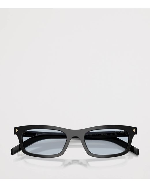 Prada Black Acetate Rectangle Sunglasses