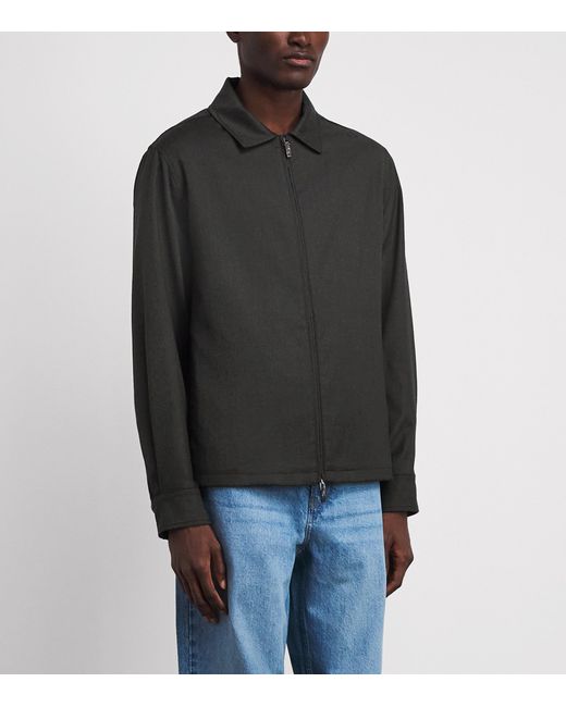 Maurizio Baldassari Black Stretch-Wool Overshirt for men