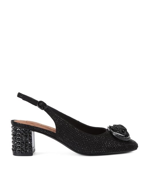 Kurt Geiger Black Embellished Chelsea Block Slingback Pumps