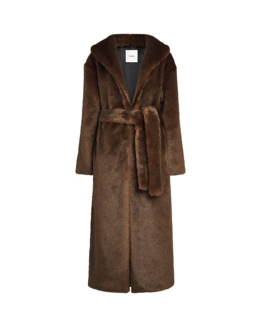 Nanushka Brown Faux Fur Cariana Coat