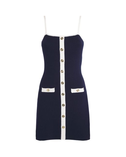 Maje Blue Knitted Mini Dress