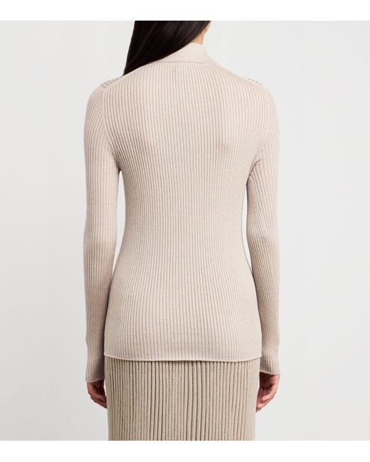 Kiton Natural Wool-Blend Shimmer Cardigan