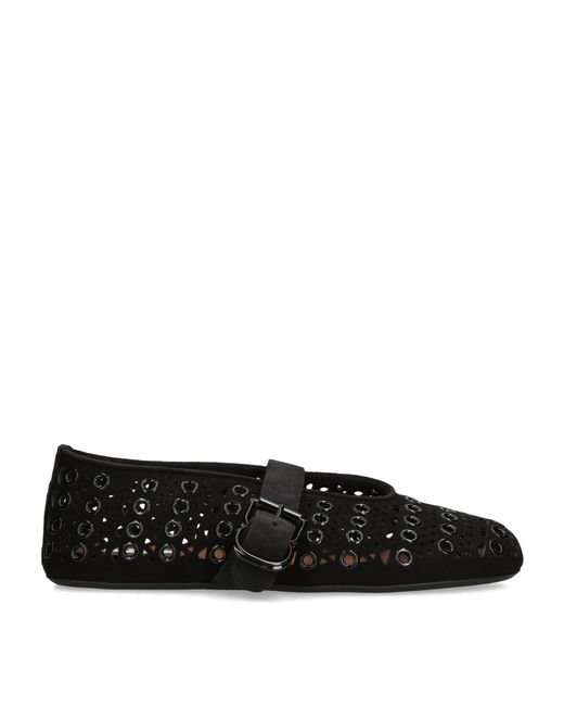 Alaïa Black Suede Vienne Ballet Flats