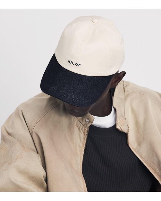 NN07 Blue Cotton Logo Baseball Cap for men