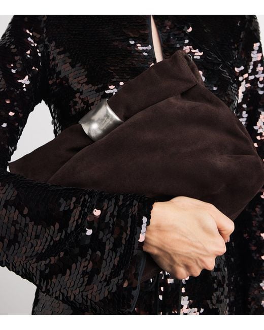 Staud Brown Suede Cuff Clutch Bag