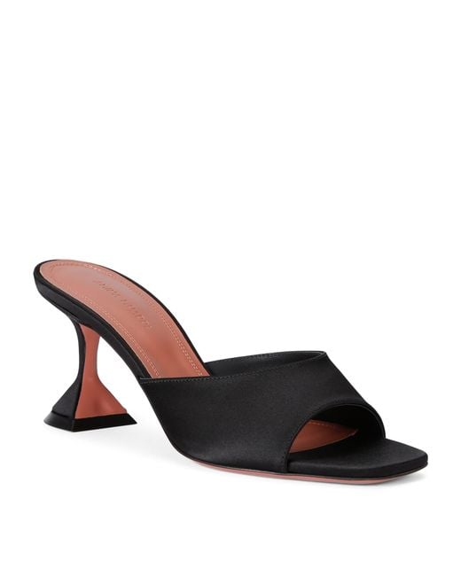 AMINA MUADDI Black Satin Lupita Mules 70