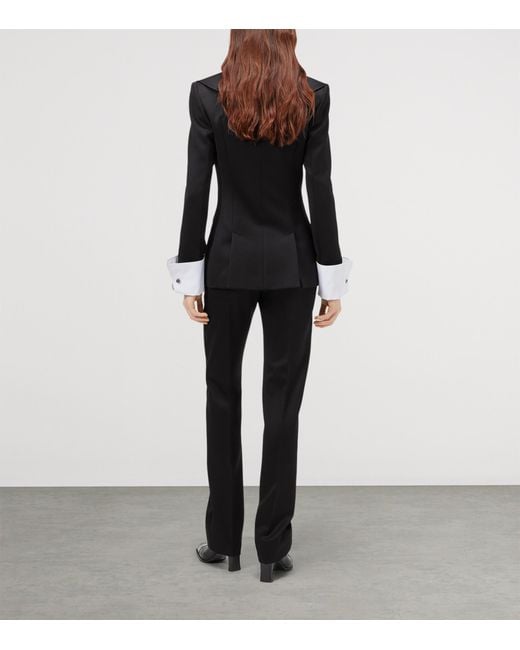 McQueen Black Wool Waterfall-Collar Blazer