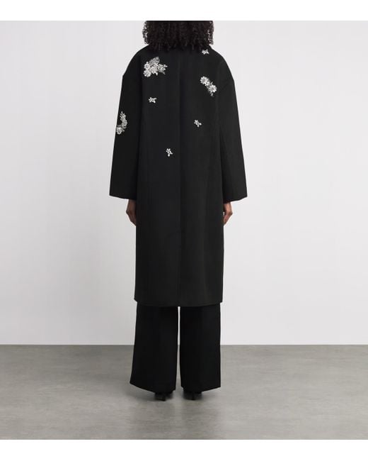 Cinq À Sept Black Crystal-Embellished Ivy Gravis Coat
