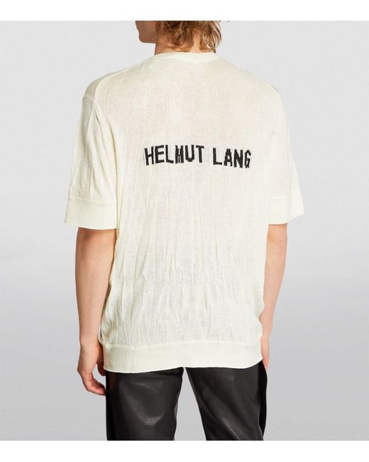 Helmut Lang White Wool Crinkled T-shirt for men