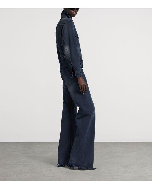 Balenciaga Blue Distressed Denim Jacket
