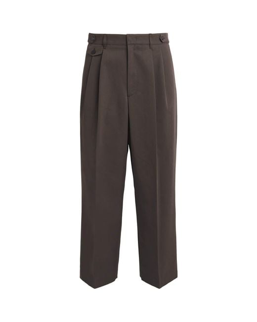LE17SEPTEMBRE Gray Cotton-Blend Pleated Straight Trousers for men