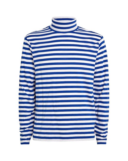 Polo Ralph Lauren Blue Cotton Striped Rollneck T-shirt for men