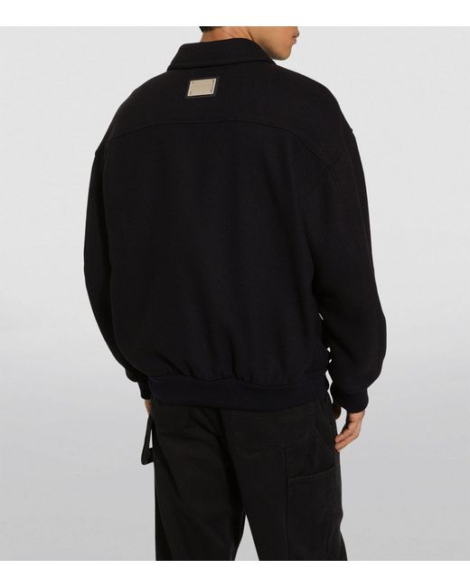 Dolce & Gabbana Black Wool-blend Bomber Jacket for men