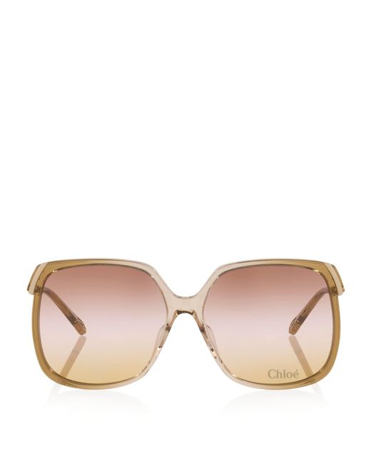 Chloé Brown Acetate Ch0286S Rectangle Sunglasses