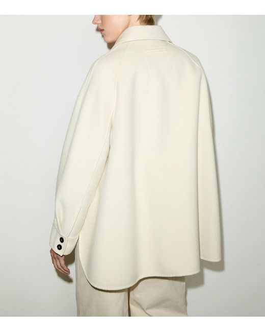 MAX&Co. White Virgin Wool A-Line Coat