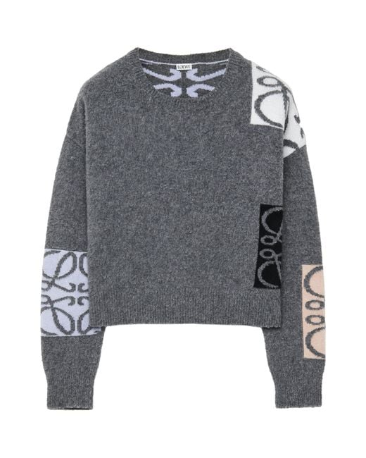 Loewe Gray Wool-blend Anagram Sweater