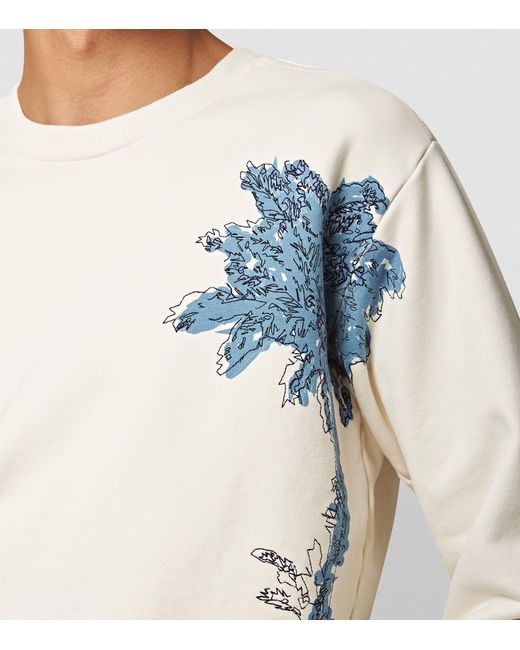 Orlebar Brown White Embroidered Palm Tree Sweatshirt for men