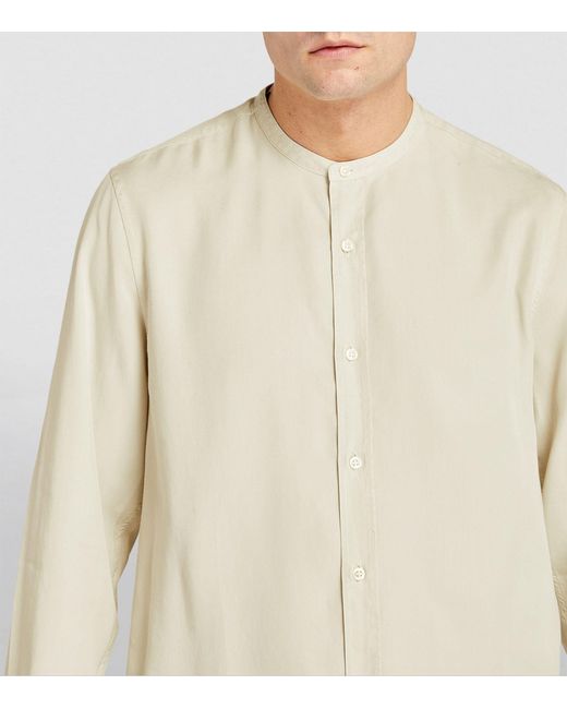 Officine Generale White Collarless Shirt for men