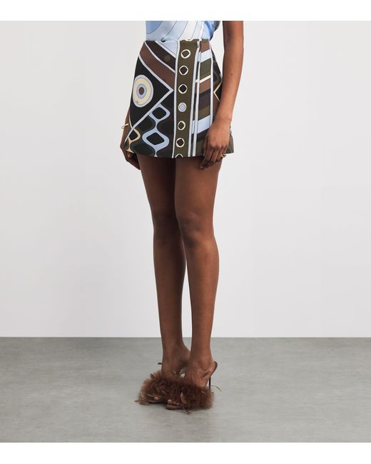 Emilio Pucci Multicolor Wool Vivara Mini Skirt