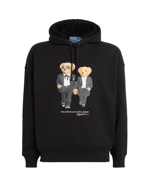 Polo Ralph Lauren Black Cotton-Blend Ralph And Ricky Polo Bear Hoodie for men