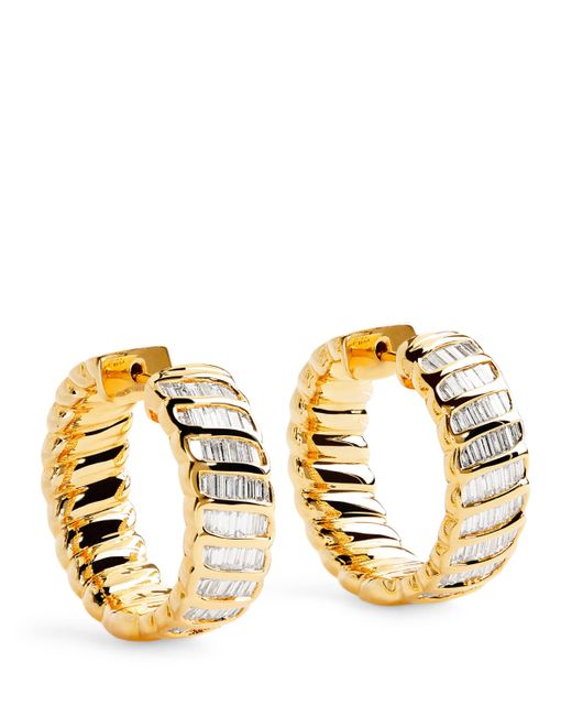 Anita Ko Metallic And Diamond Zoe Hoop Earrings