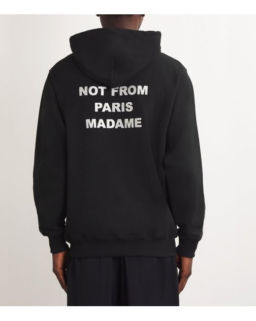 Drole de Monsieur Black Cotton Slogan Hoodie for men