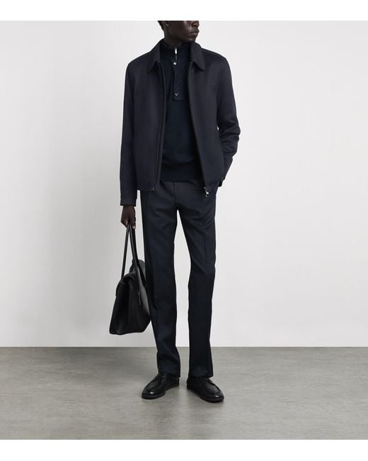 Corneliani Blue Cashmere Collar Jacket for men