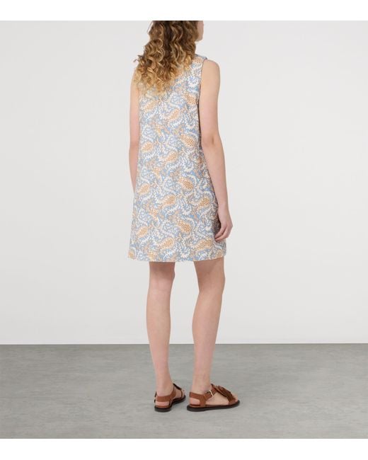 Weekend by Maxmara White Cotton-Blend Floral Print Mini Dress