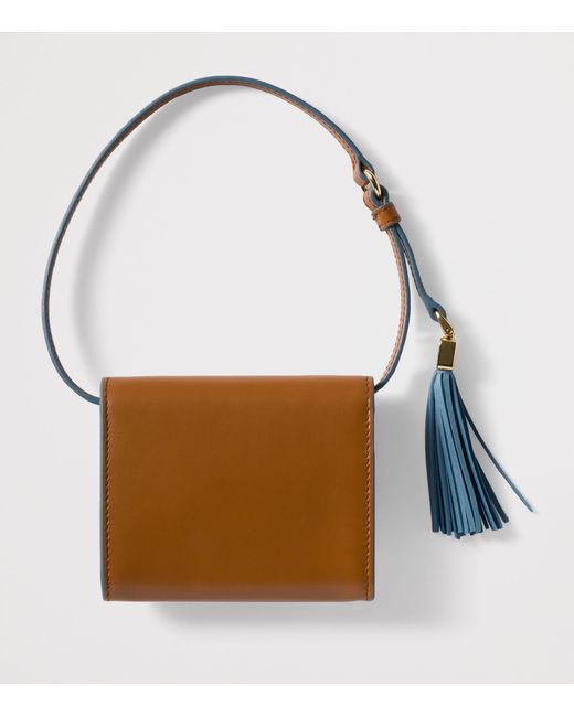 Miu Miu Brown Leather Tassel Chain Wallet