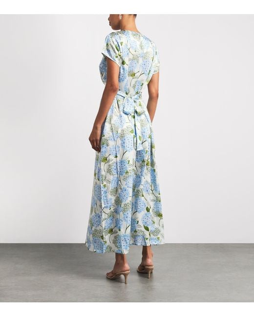 VERANDAH Blue Hydrangea Maxi Dress