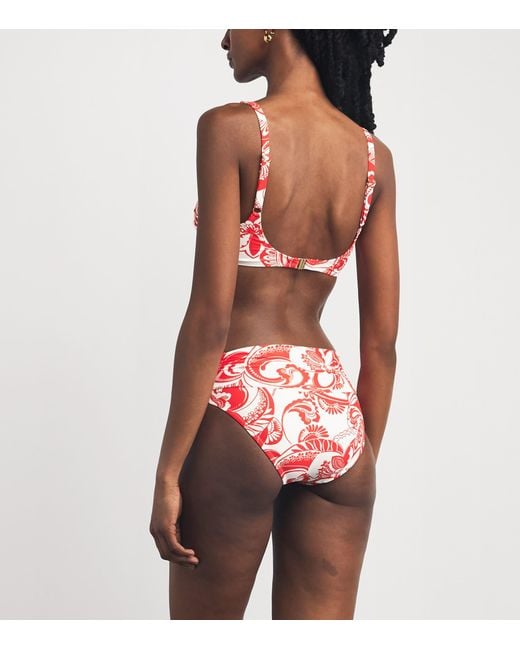 Melissa Odabash Red Floral Bel Air Bikini Bottoms