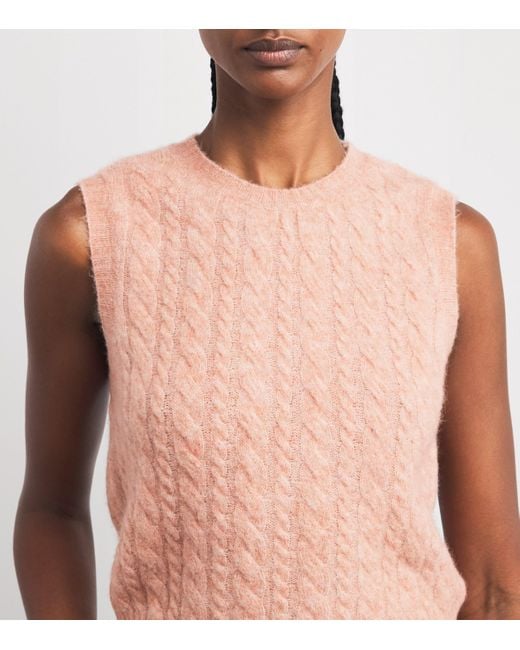 Sandro Pink Wool-Blend Sweater Vest