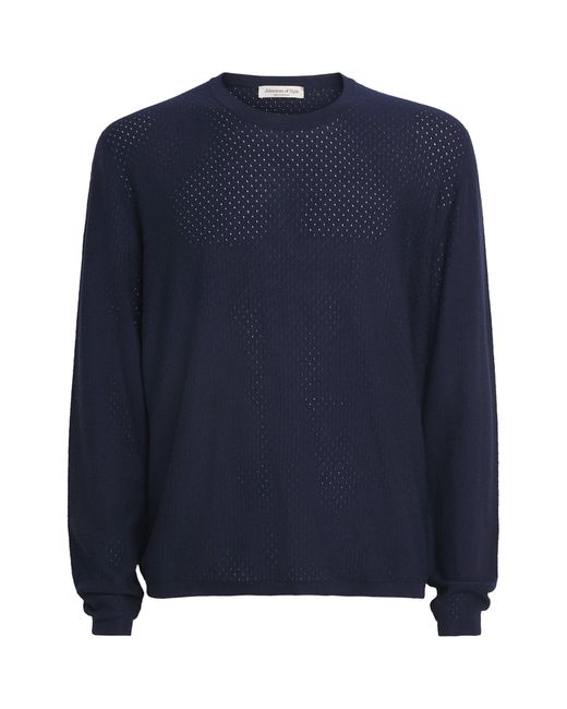 Johnstons Blue Superfine Merino Sweater for men